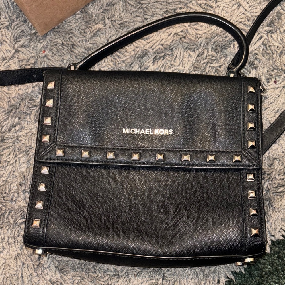 Michael Kors Black Crossbody Bag with Studs
